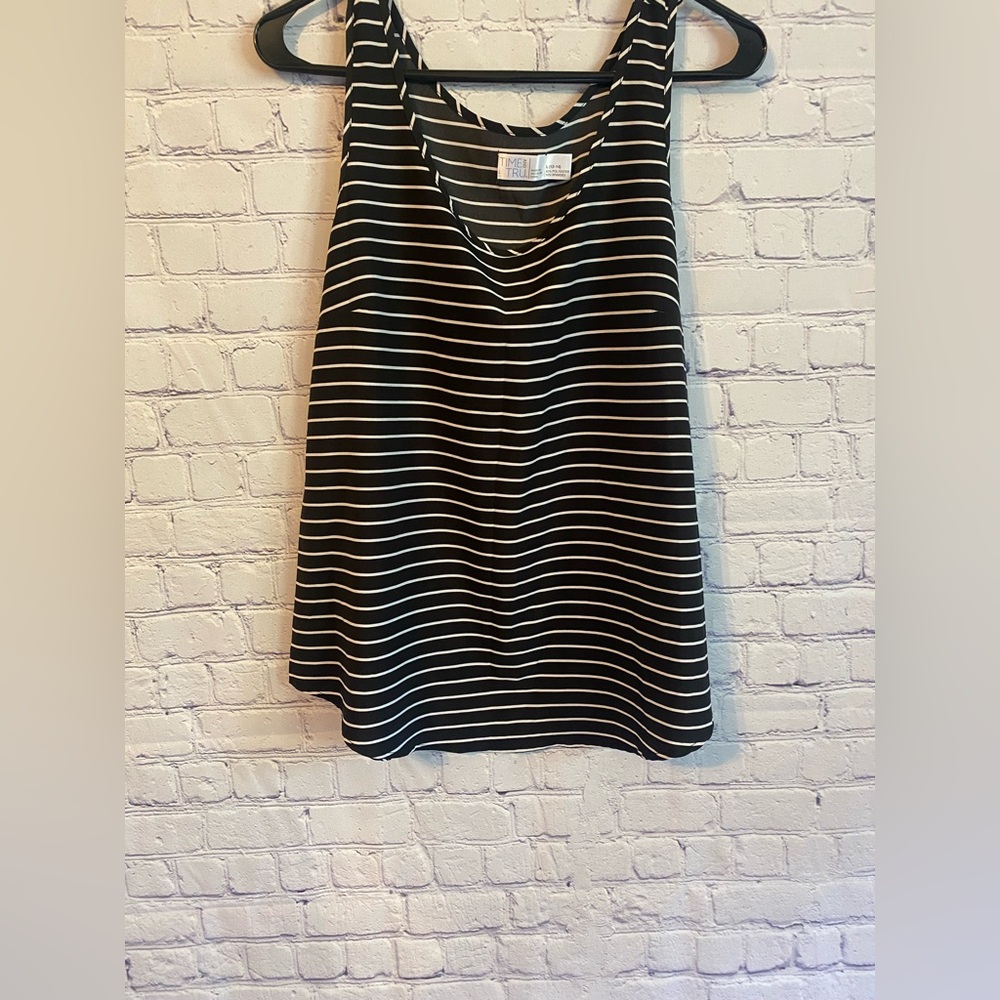 3/$15 Black and White Striped Women's Top